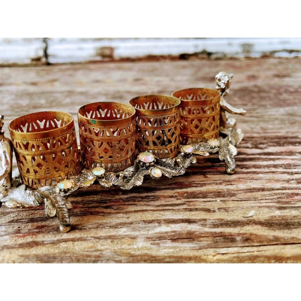 Vintage Cherub Lipstick Holder With Rhinestones - Picture 7 of 12